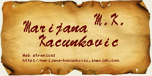 Marijana Kačunković vizit kartica